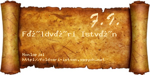 Földvári István névjegykártya