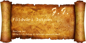 Földvári István névjegykártya